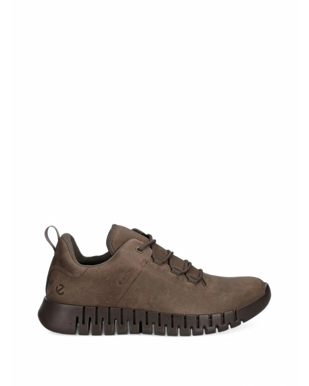 Ecco Brown Nubuck Gore-Tex Lace-Up Sneakers for men