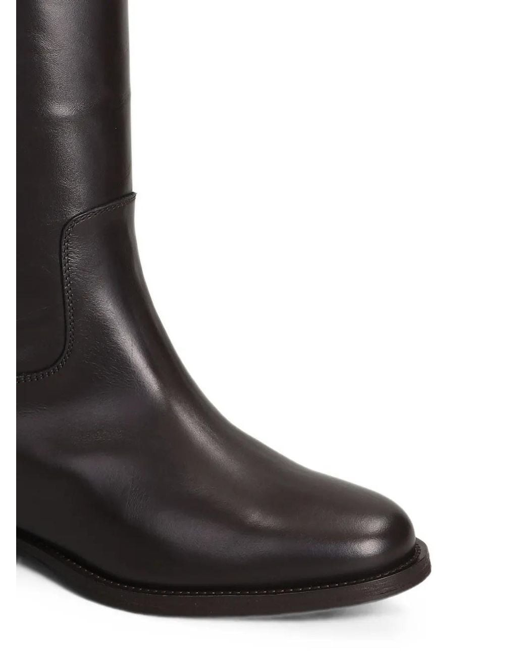 Via Roma 15 Black Buckled Leather Knee-High Boots