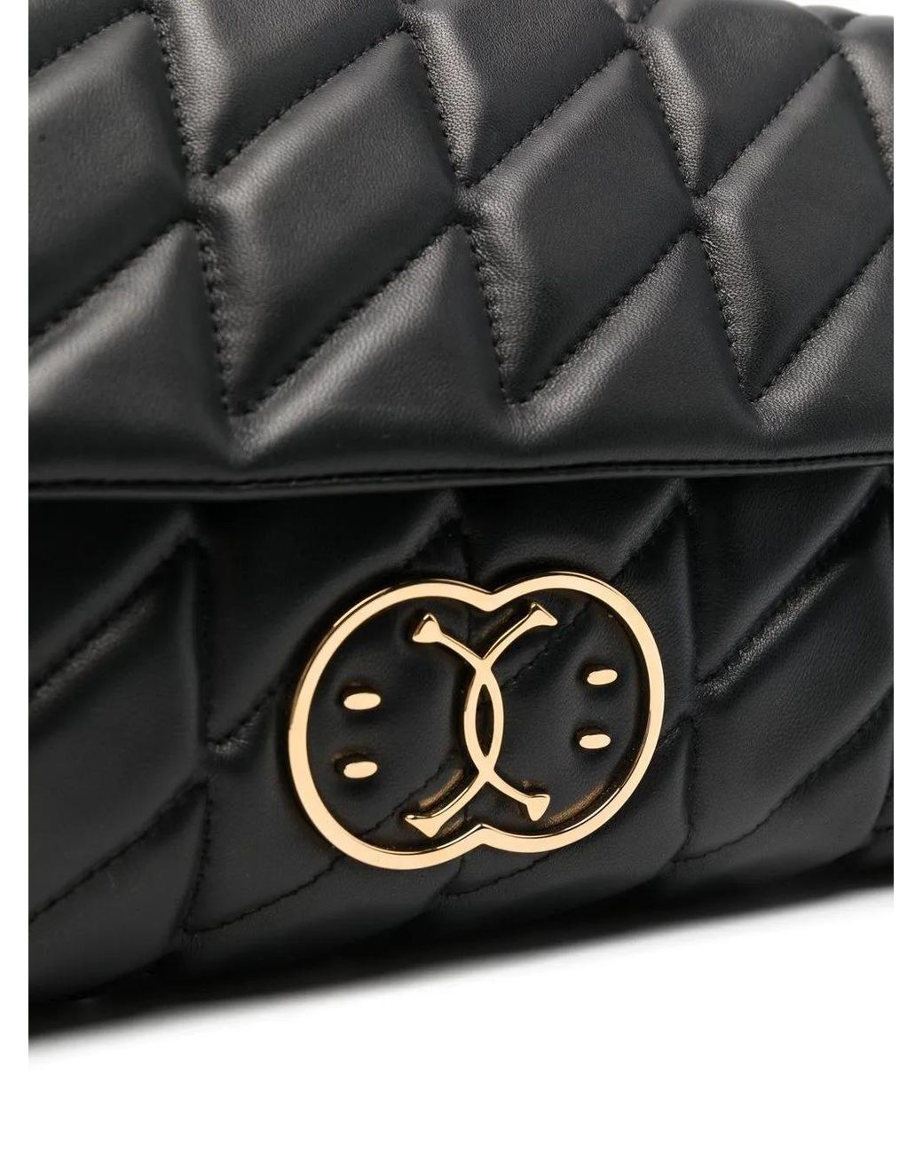 Moschino Black Double Smile Quilted Bag
