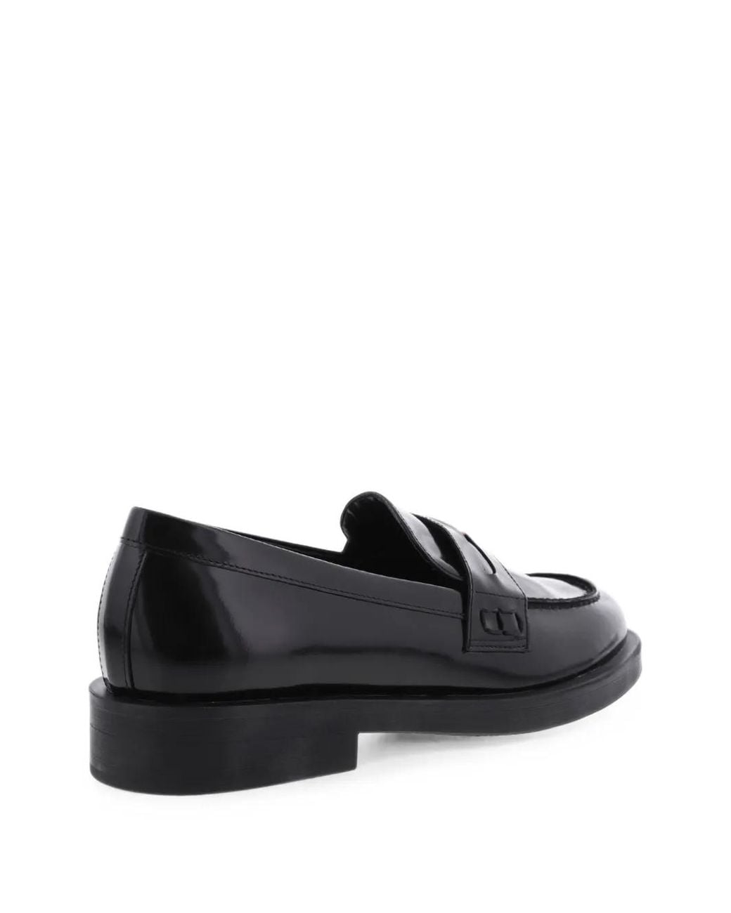 Paris Punk Black Penny-Strap Loafers