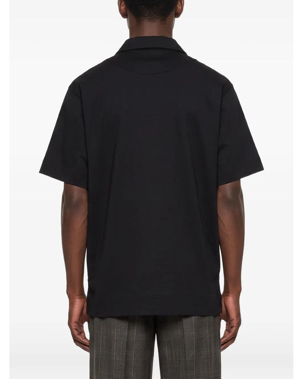 Simone Rocha Black Lace-Up Polo Shirt for men