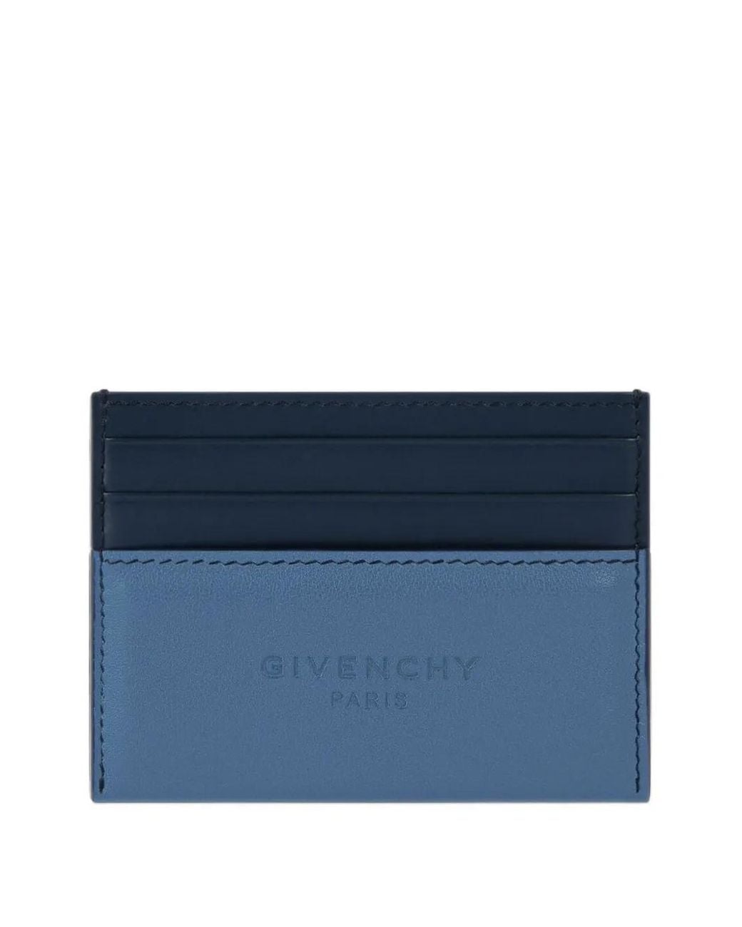 Givenchy Blue Antigona Stamped Bicolor Card Holder for men