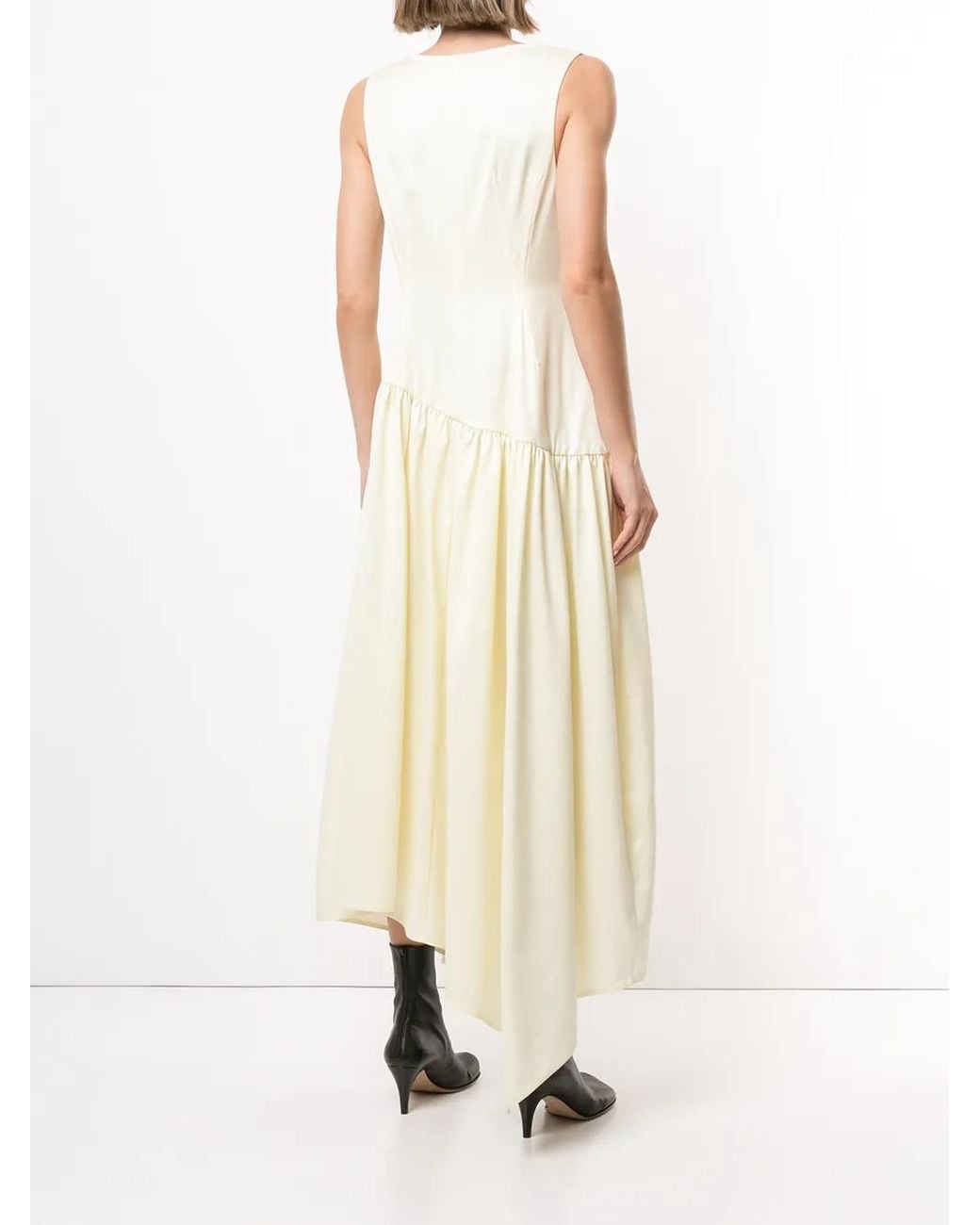3.1 Phillip Lim White Asymmetric-Hem V-Neck Dress