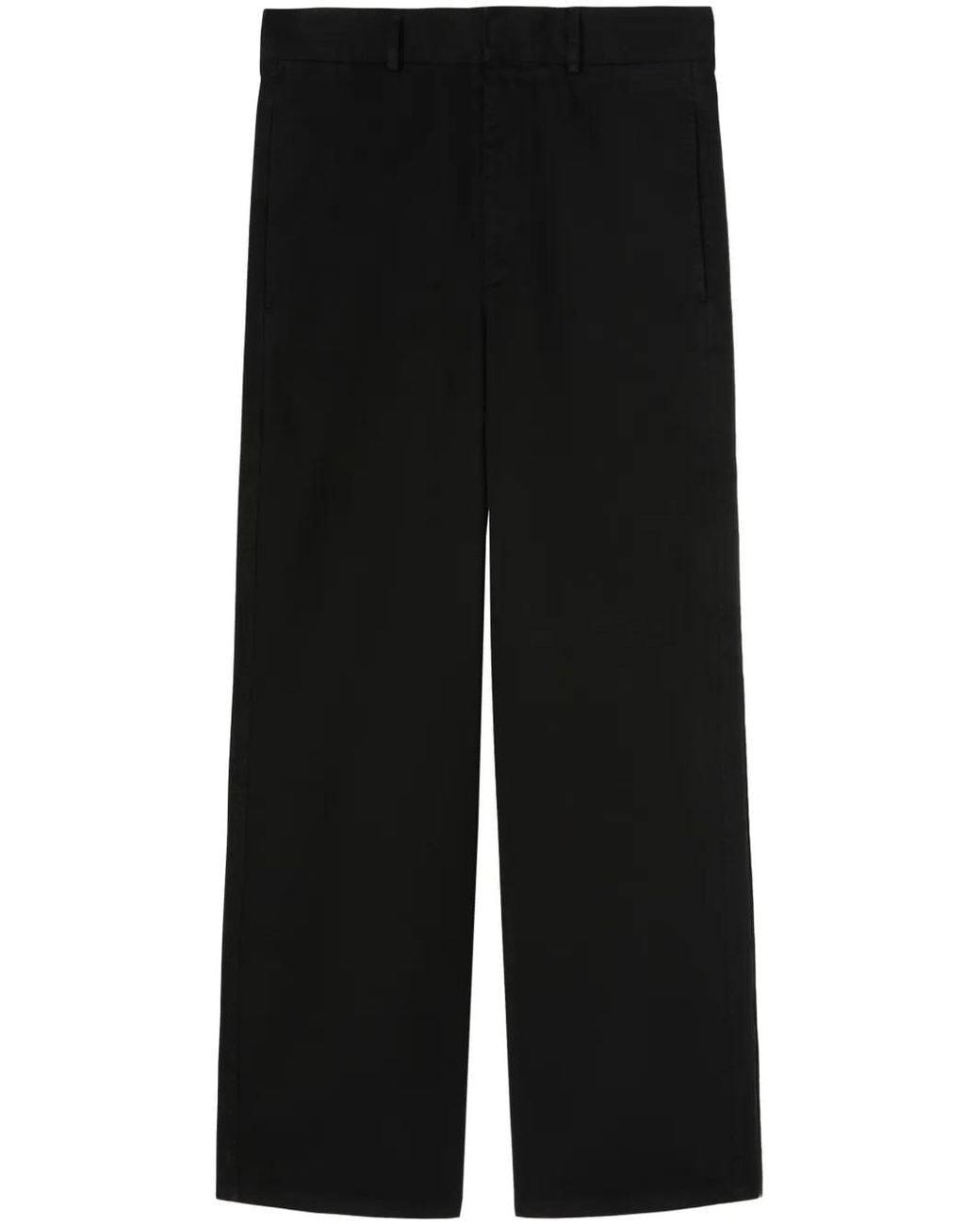 Palm Angels Black Monogram Straight-Leg Trousers for men