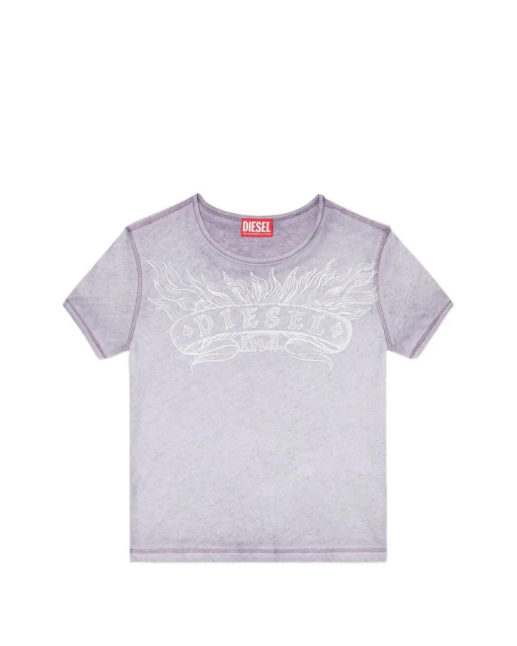 DIESEL Purple Slim T-Shirt With Logo Print