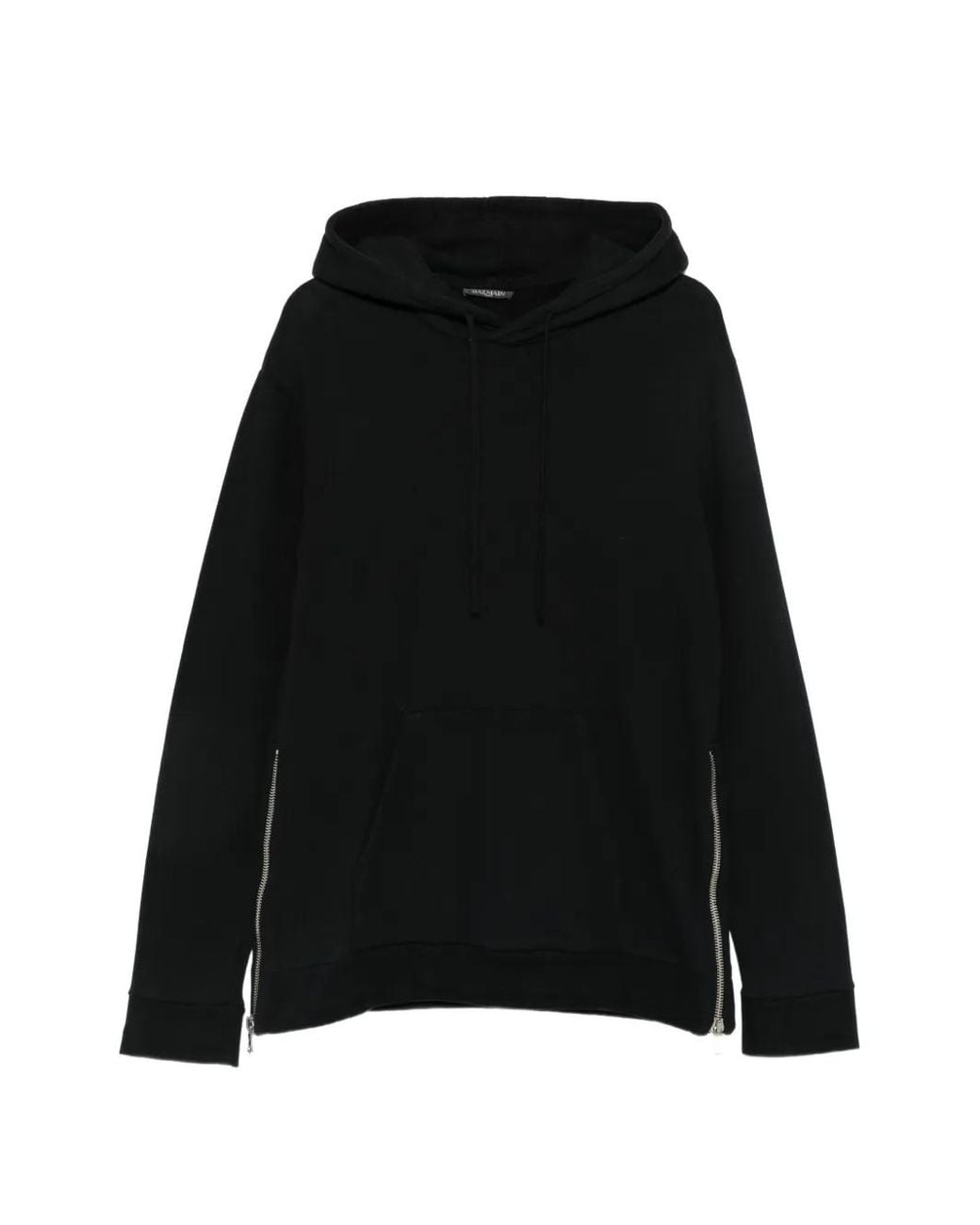 Balmain Black Side-Zip Drawstring Hoodie for men