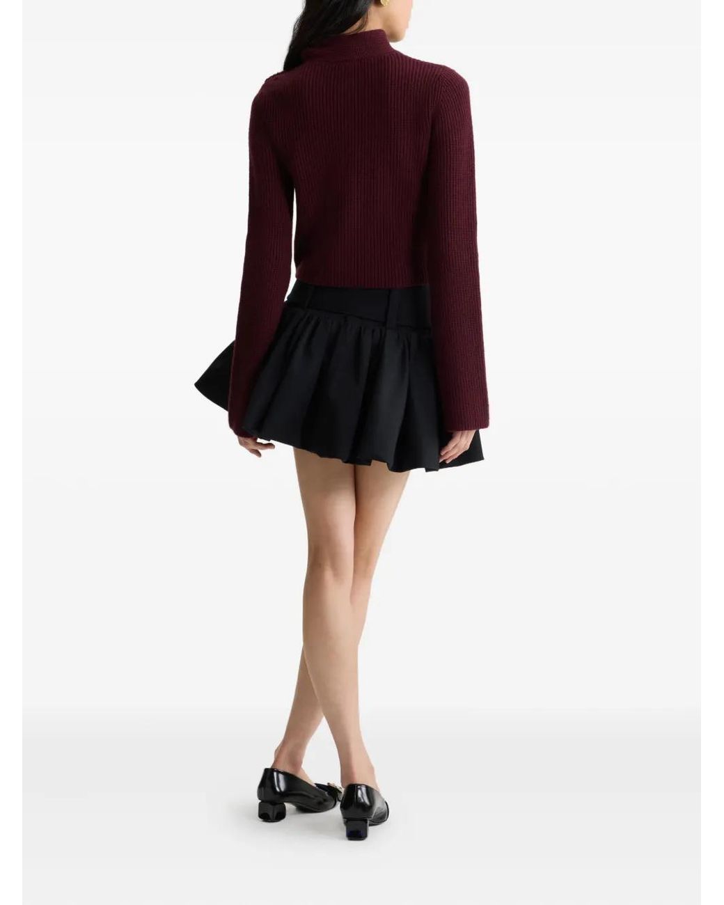 Patou Black Belted Bubble Mini Skirt