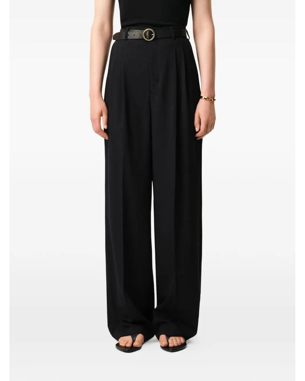 AMI Black Ami High Waist Wide Trousers