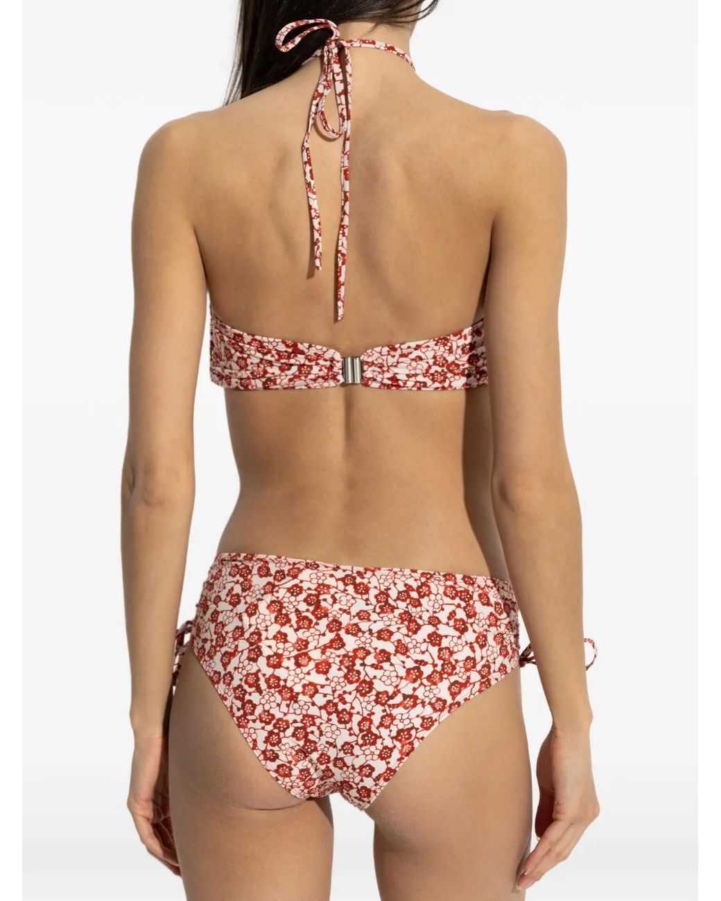 Isabel Marant Red Haut De Bikini Salma À Fleurs