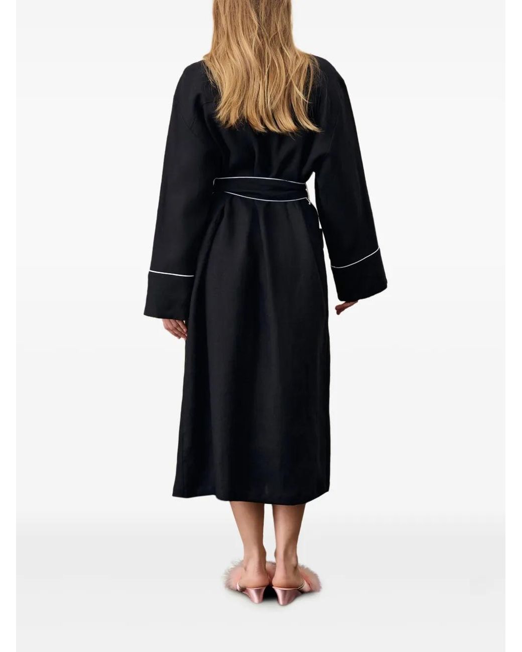 Sleeper Black Paros Linen Robe