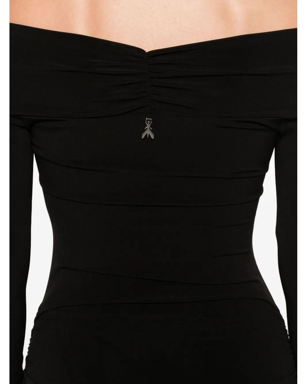 Patrizia Pepe Black Draped Mini Dress