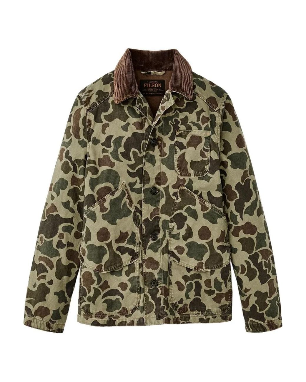 Filson Green Camouflage-Print Shirt Jacket for men