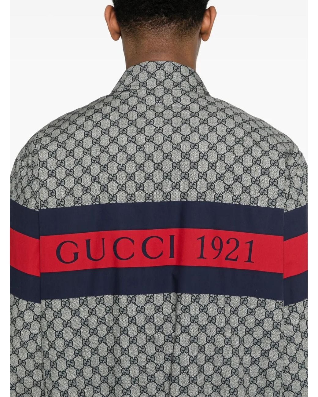 Gucci Gray Jacket With Monogram for men