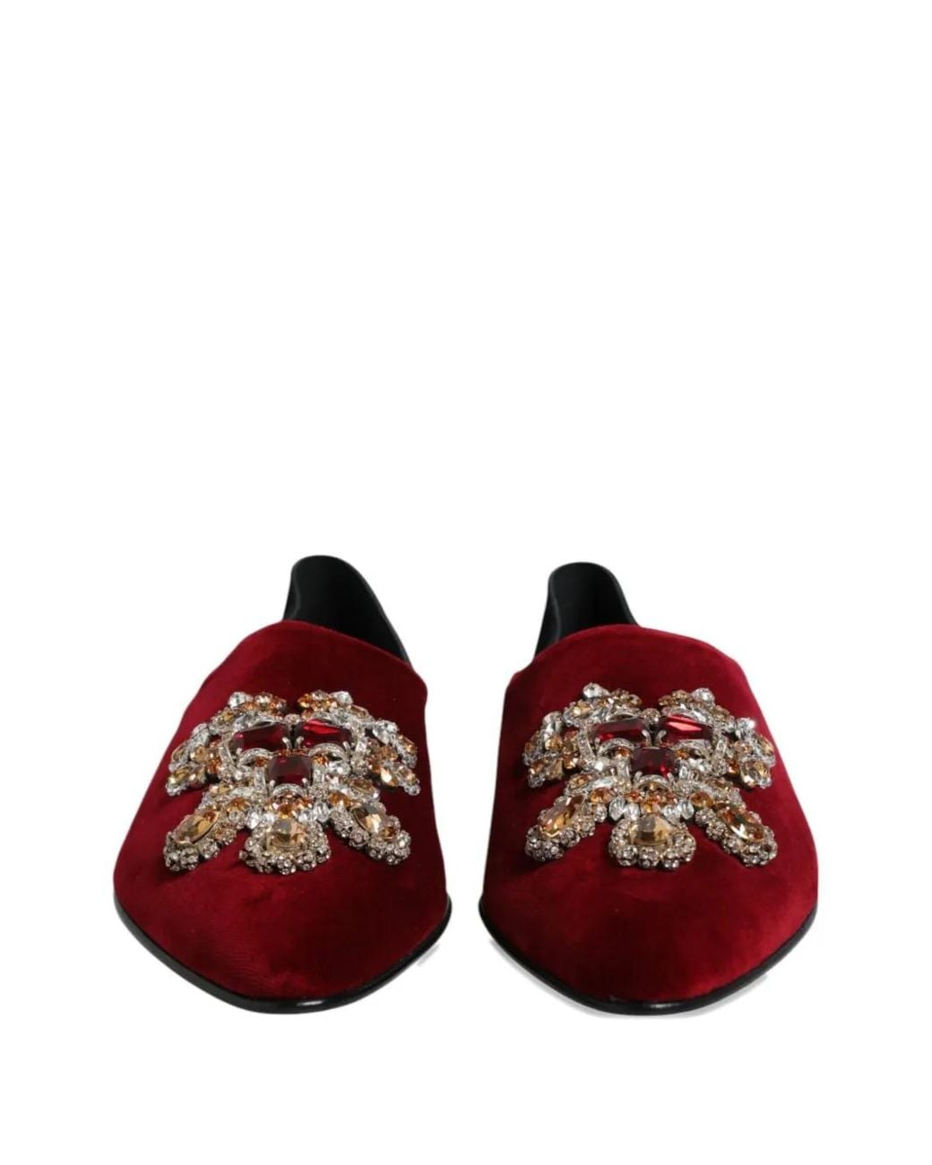 Dolce & Gabbana Purple Crystal-Embellished Velvet Loafers for men