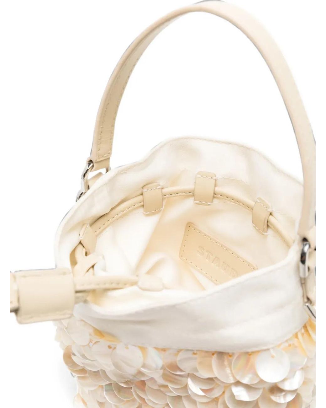 Staud White Mini Lila Bucket Bag