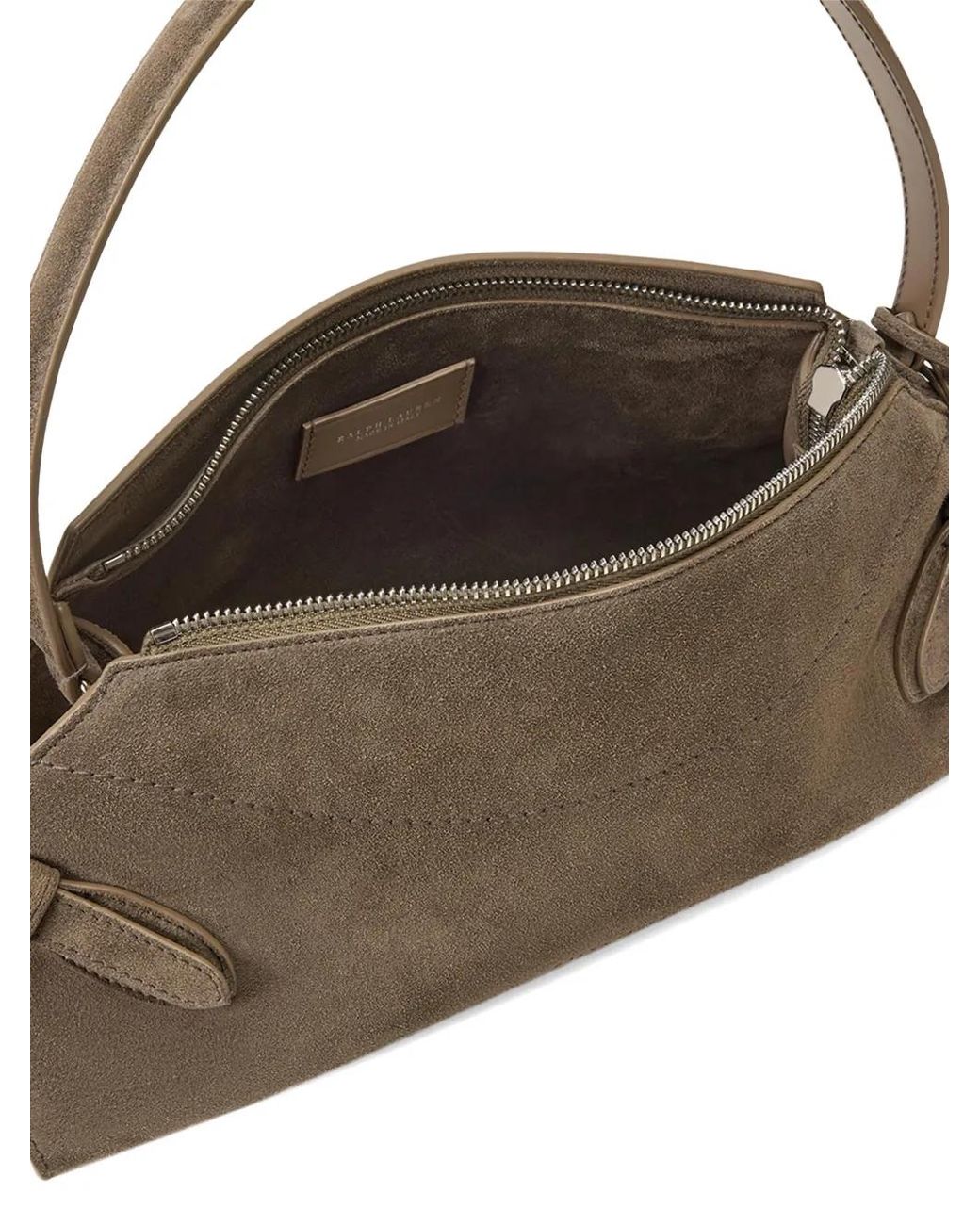 Ralph Lauren Metallic Buckle-Detail Suede Shoulder Bag
