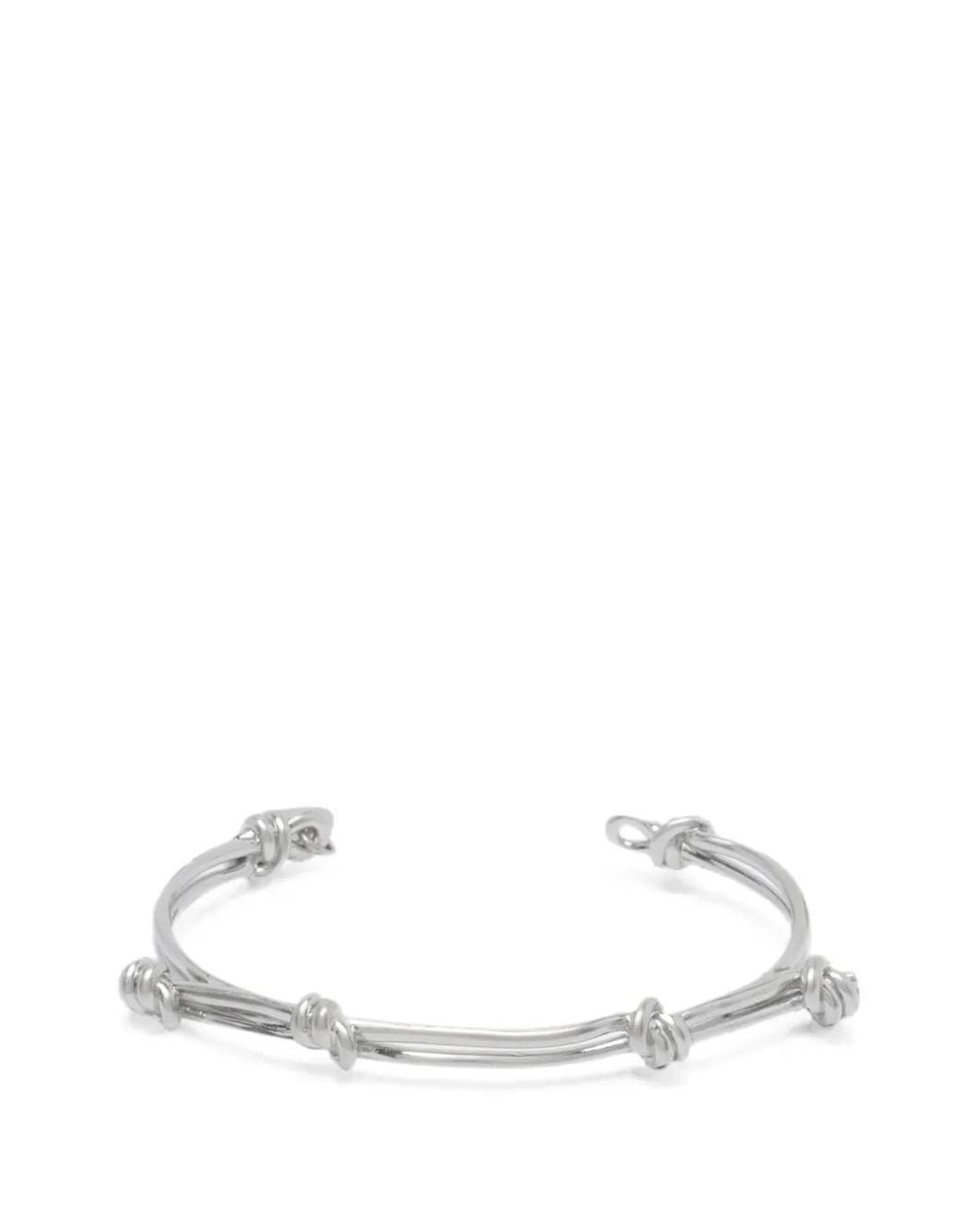 MM6 by Maison Margiela White Knot-Detail Cuff Bracelet for men