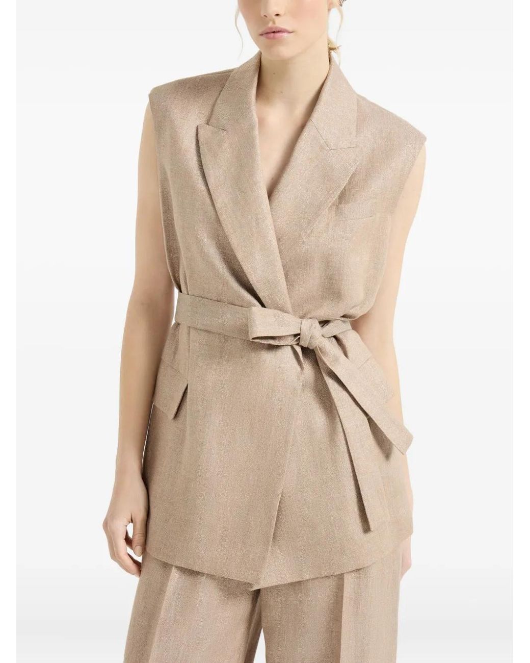 Brunello Cucinelli Natural Belted Jacket