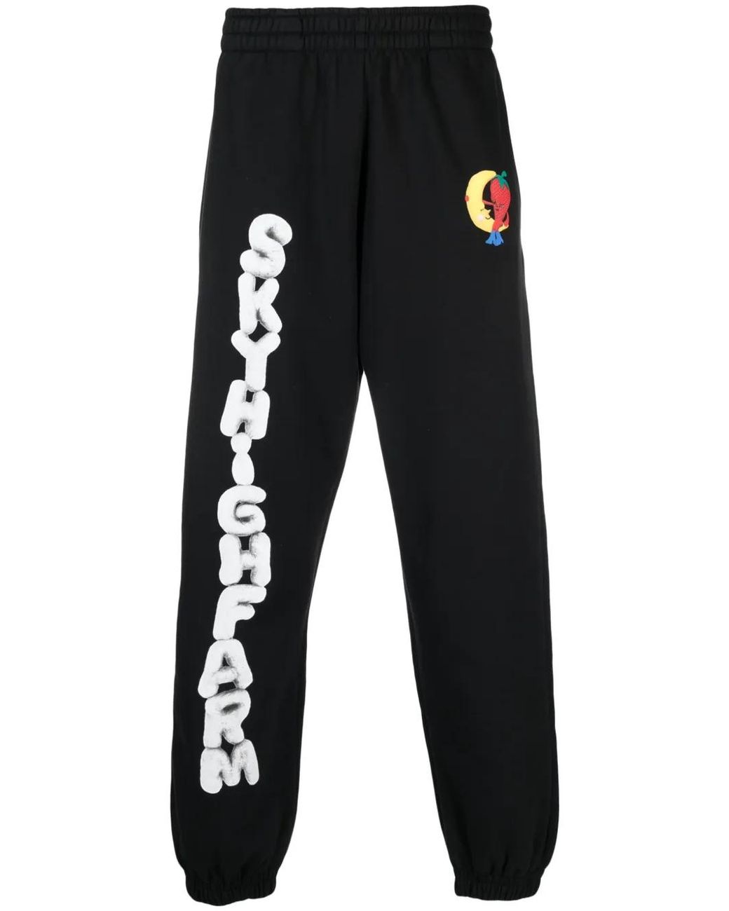 Sky High Farm Black Logo-Print Track Trousers