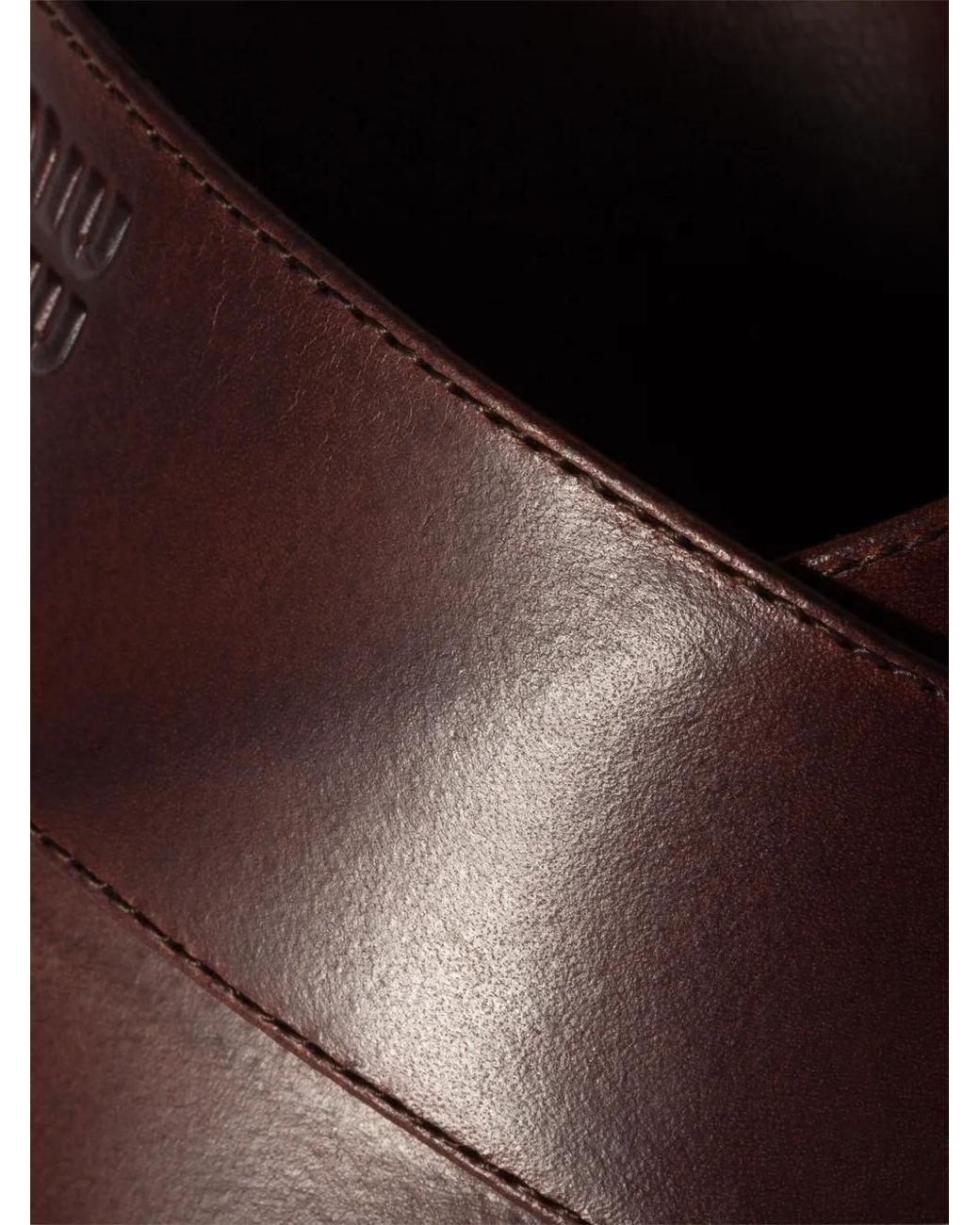 Miu Miu Brown Leather Platform Sandals