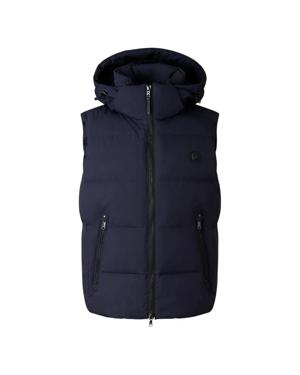Bogner Blue Detachable Hooded Puffer Gilet for men