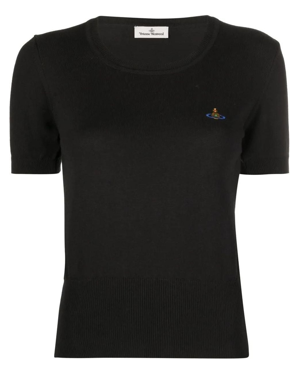 Vivienne Westwood Black Bea Orb-Embroidered Knitted Top
