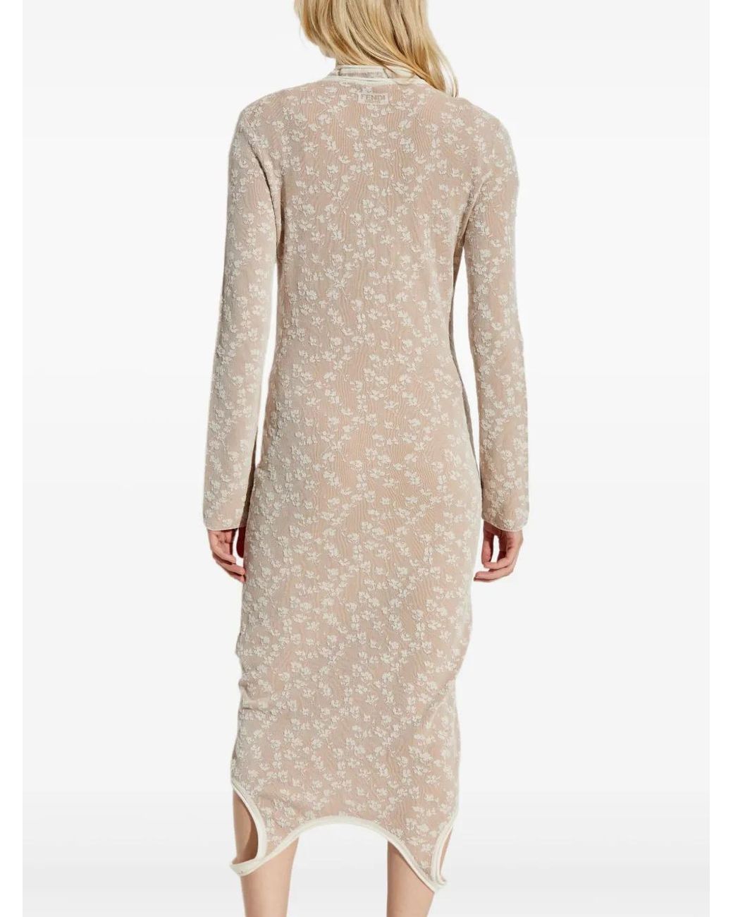 Fendi White Floral-Motif Dress