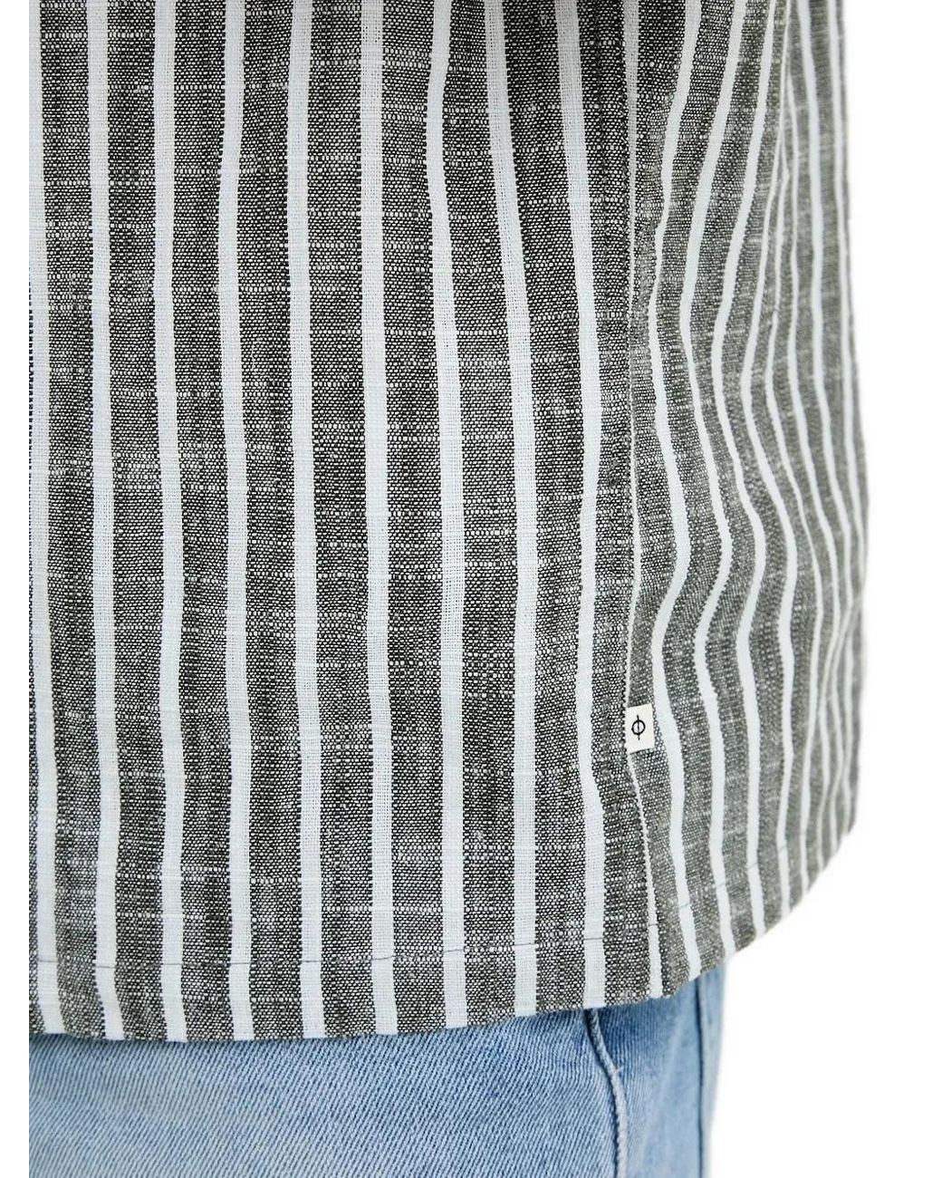 Samsøe & Samsøe Gray Striped Short-Sleeve Shirt for men