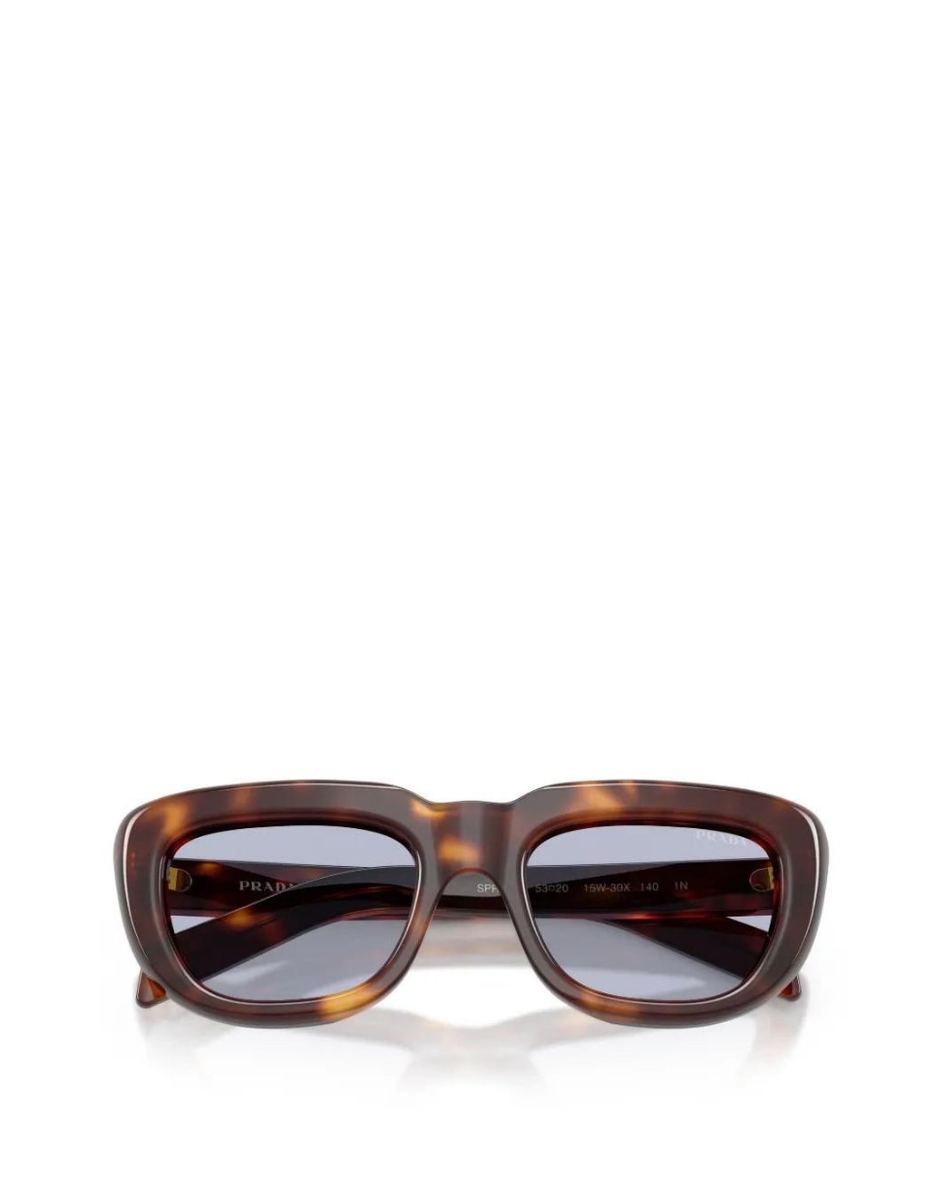 Prada Gray Tortoiseshell-Effect Rectangle-Frame Sunglasses