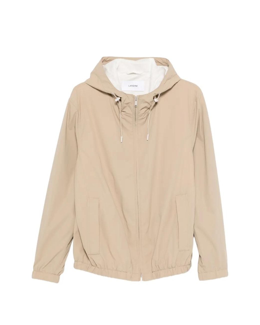 Lardini Natural Hooded Zip-Up Jacket for men