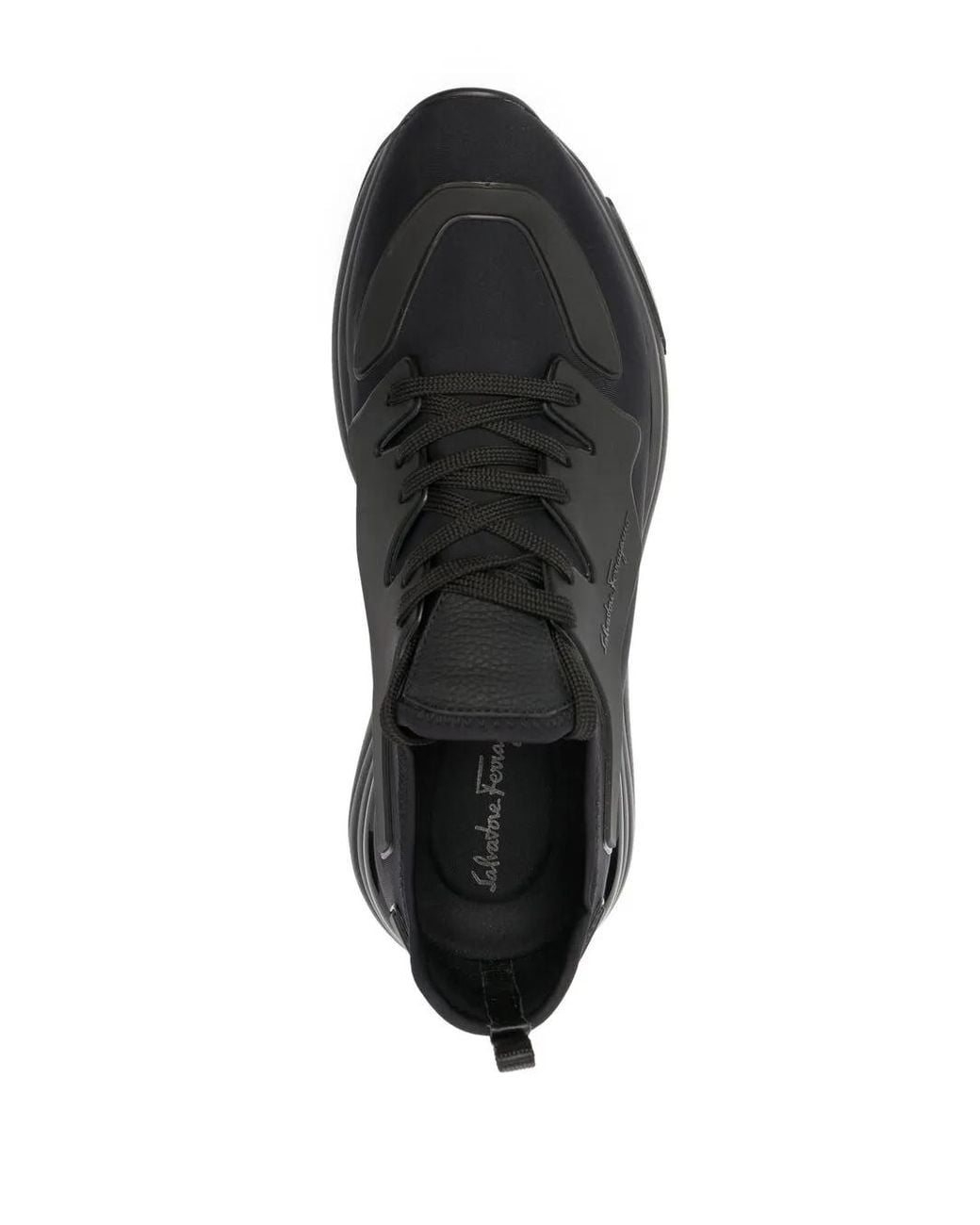 Ferragamo Black Logo-Print Low-Top Sneakers for men