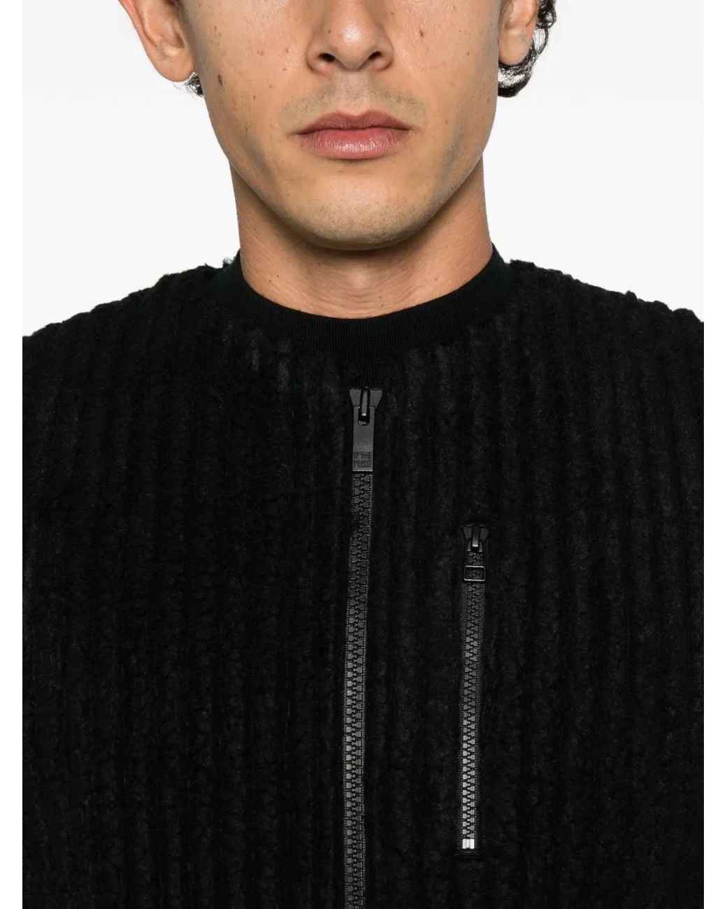 Homme Plissé Issey Miyake Black Pleated Zip-Up Gilet for men