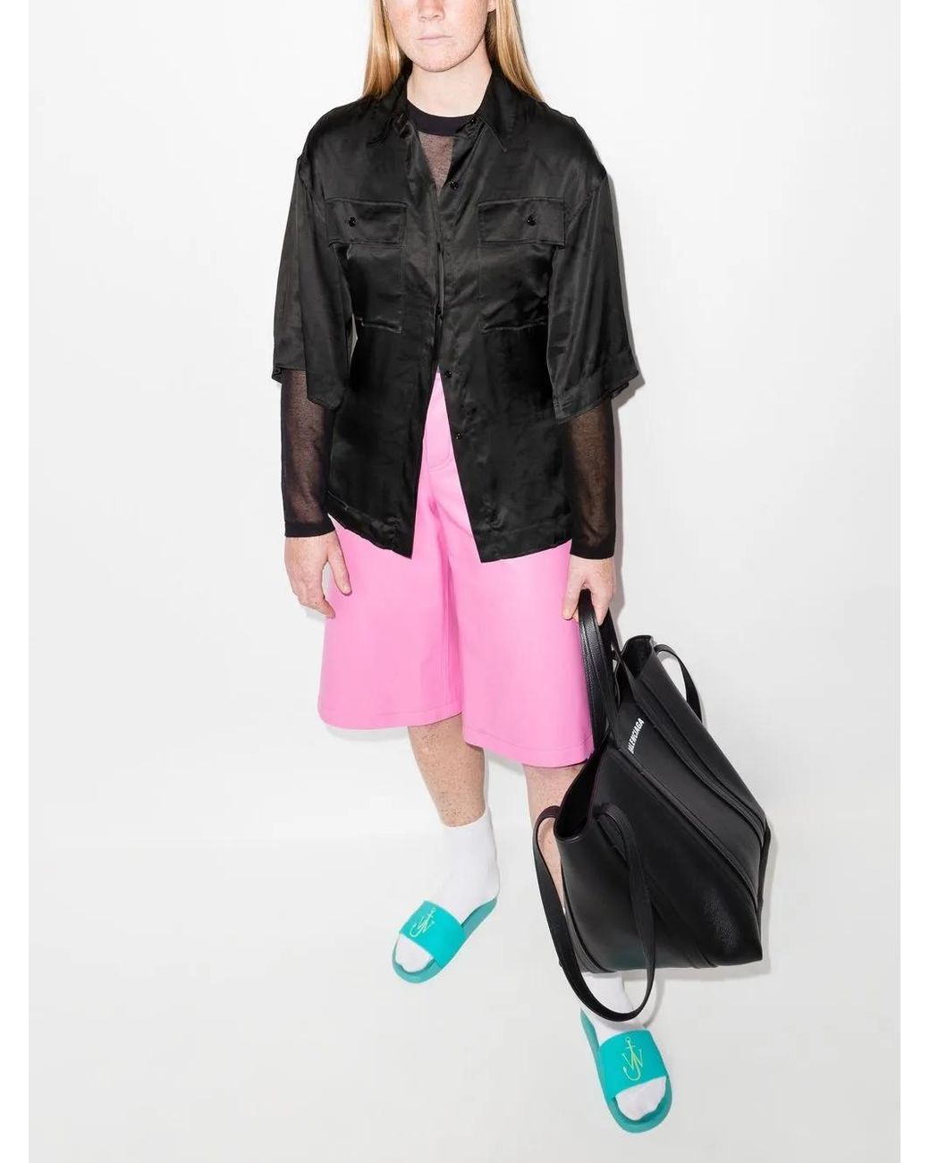 J.W. Anderson Black Logo-Print Drawstring Shirt