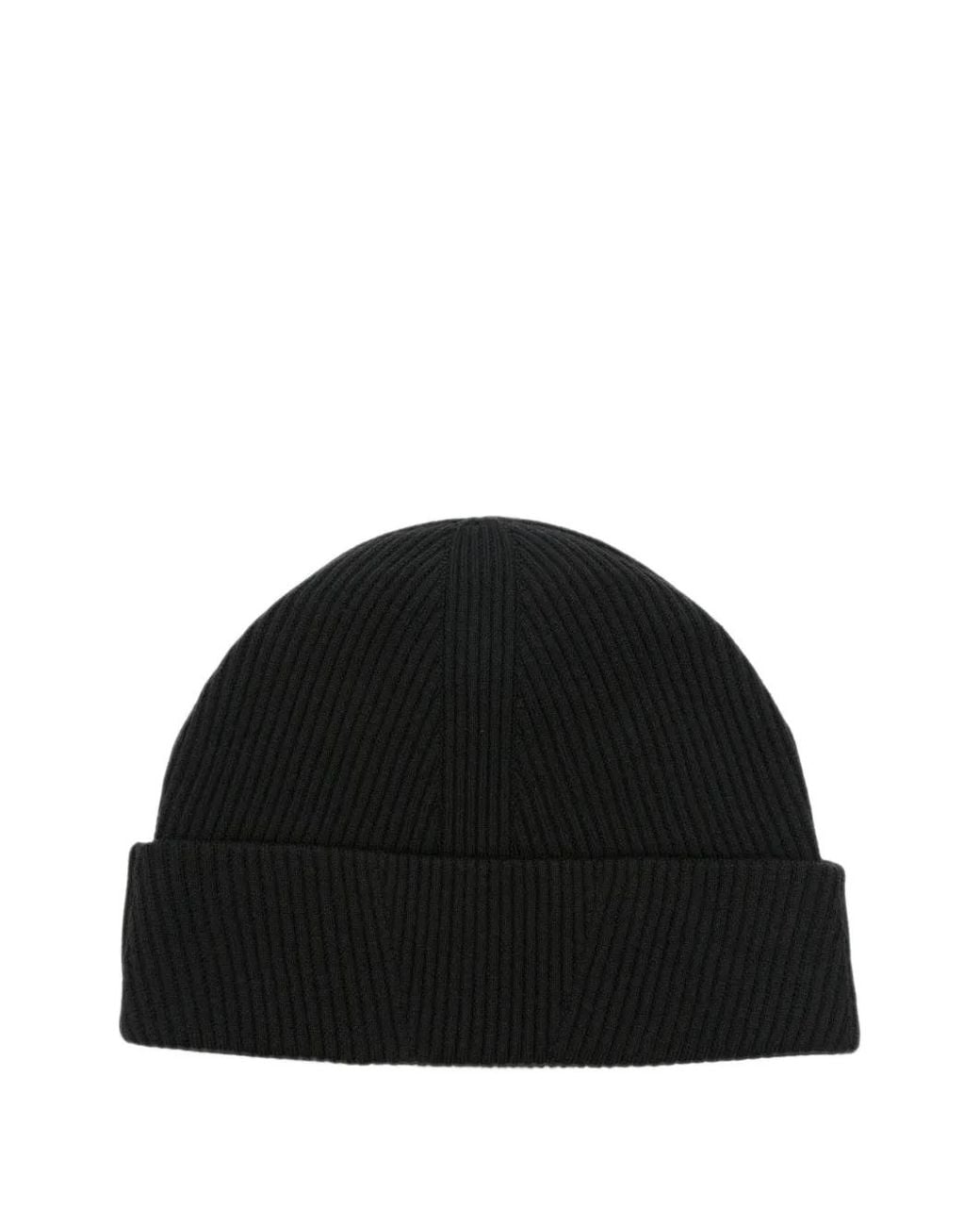 Veilance Black Ribbed-Knit Beanie Hat for men