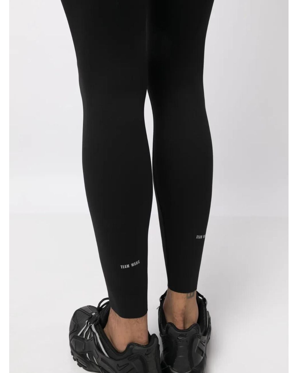TEAM WANG design Black Logo-Print Leggings for men