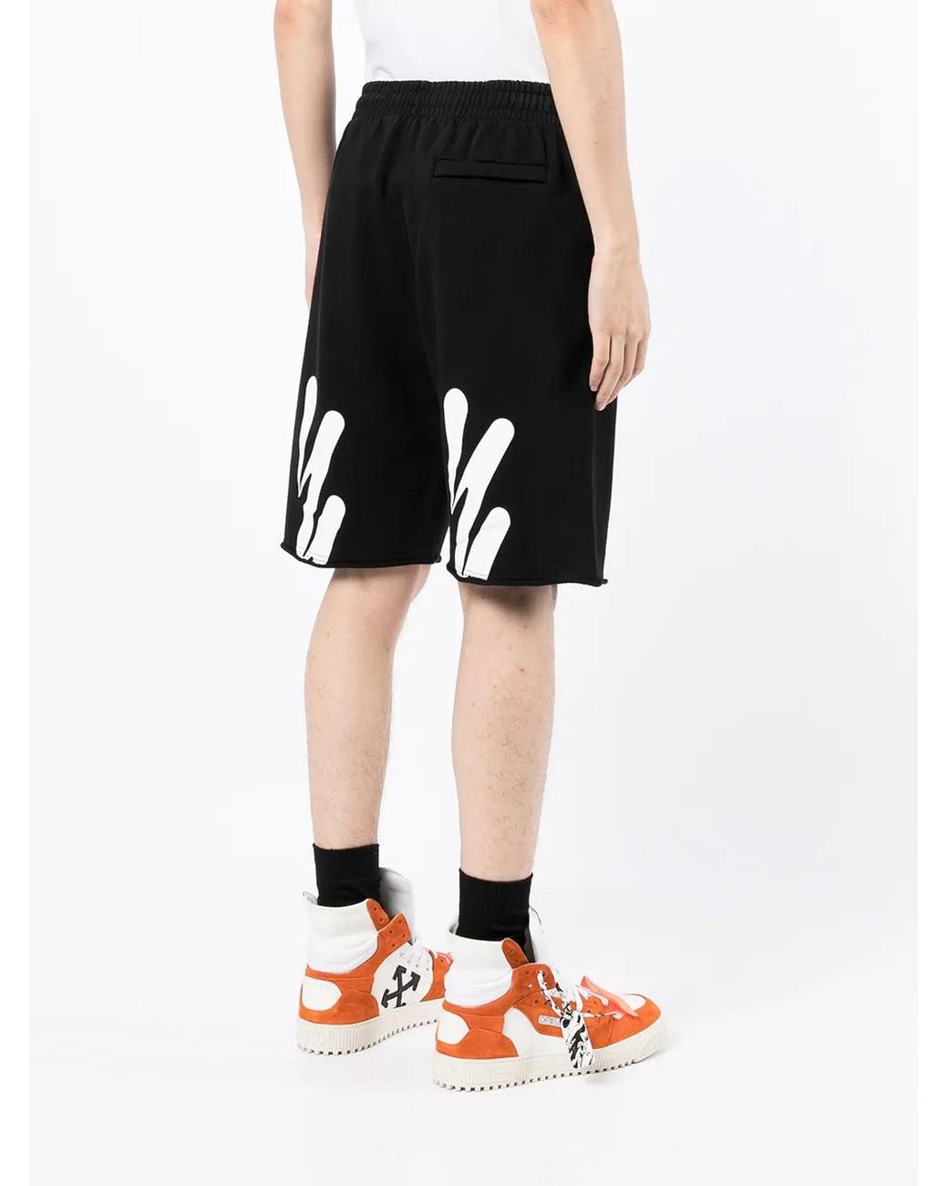 Off-White c/o Virgil Abloh Black Wave Diag-print Track Shorts for men