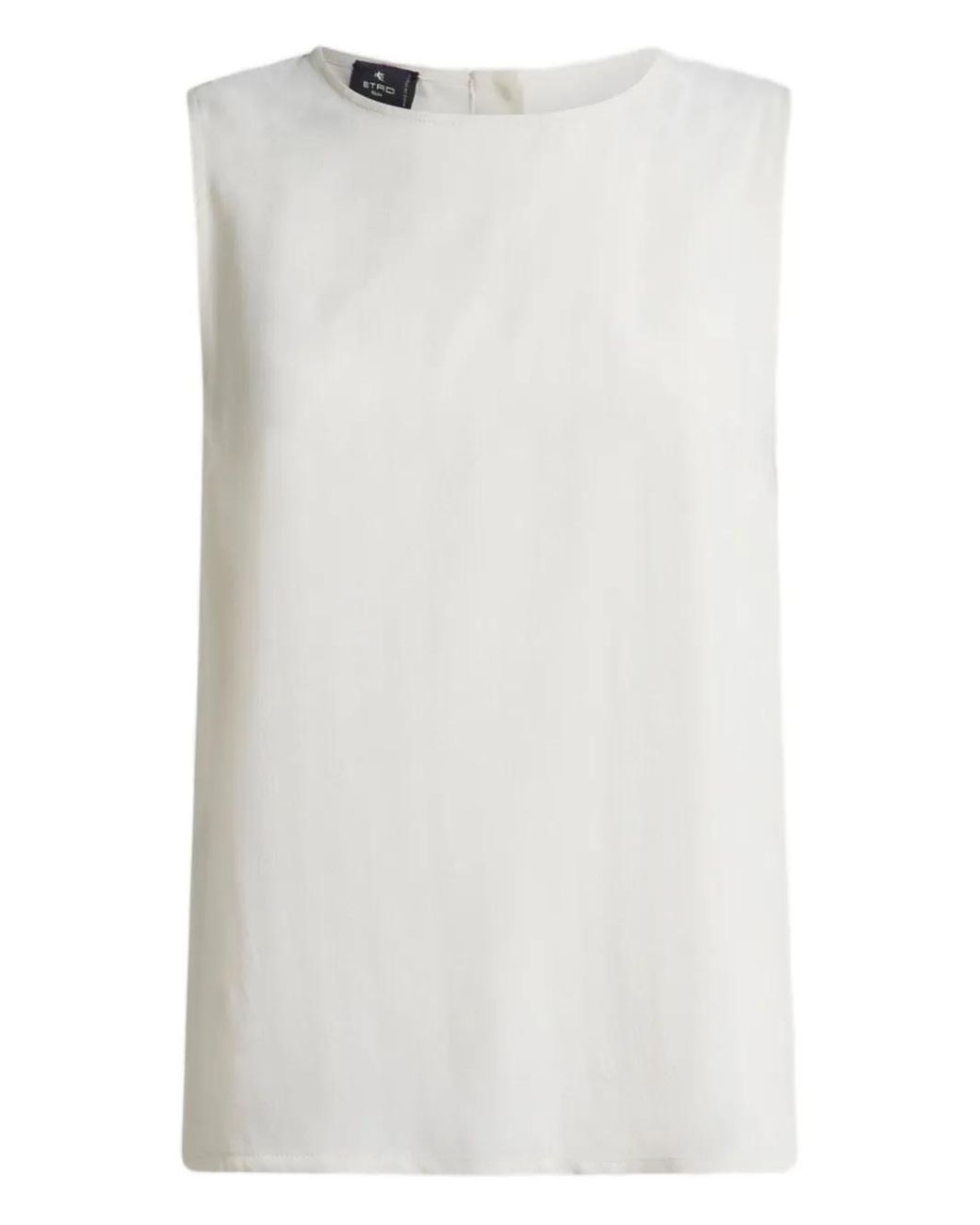 Etro White Natural Tank Top With Amebas Print