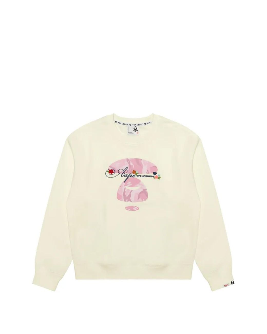 Aape By A Bathing Ape Natural Aape Main Camouflage-Print Logo-Patch Sweater