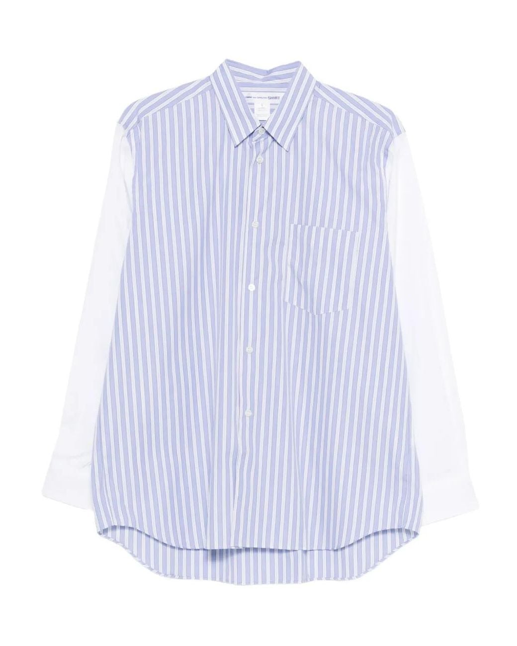 Comme des Garçons White Striped Colour-Block Shirt for men