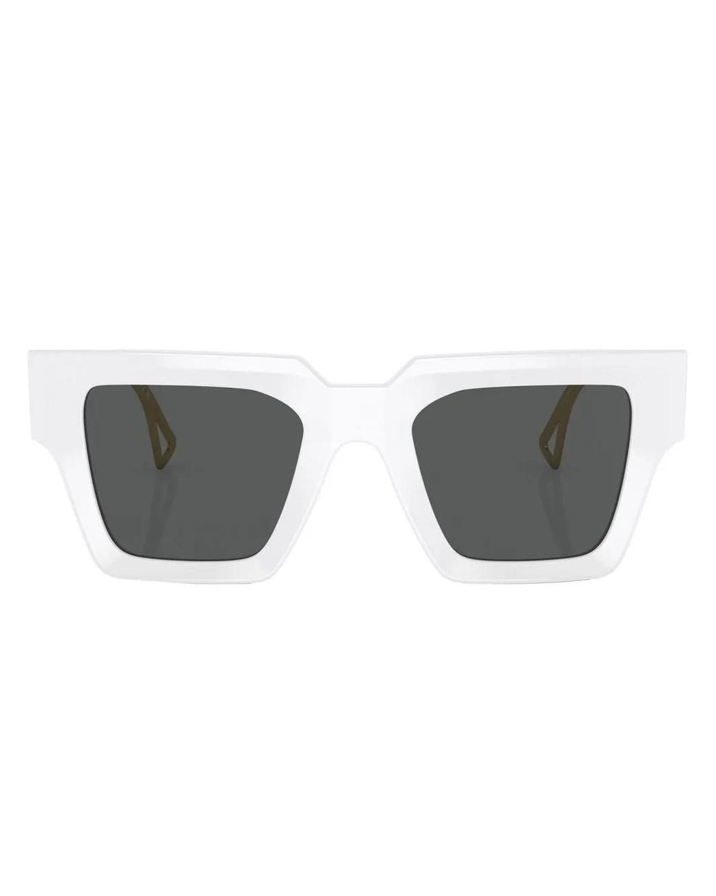 Versace Gray Logo-Embossed Square-Frame Sunglasses