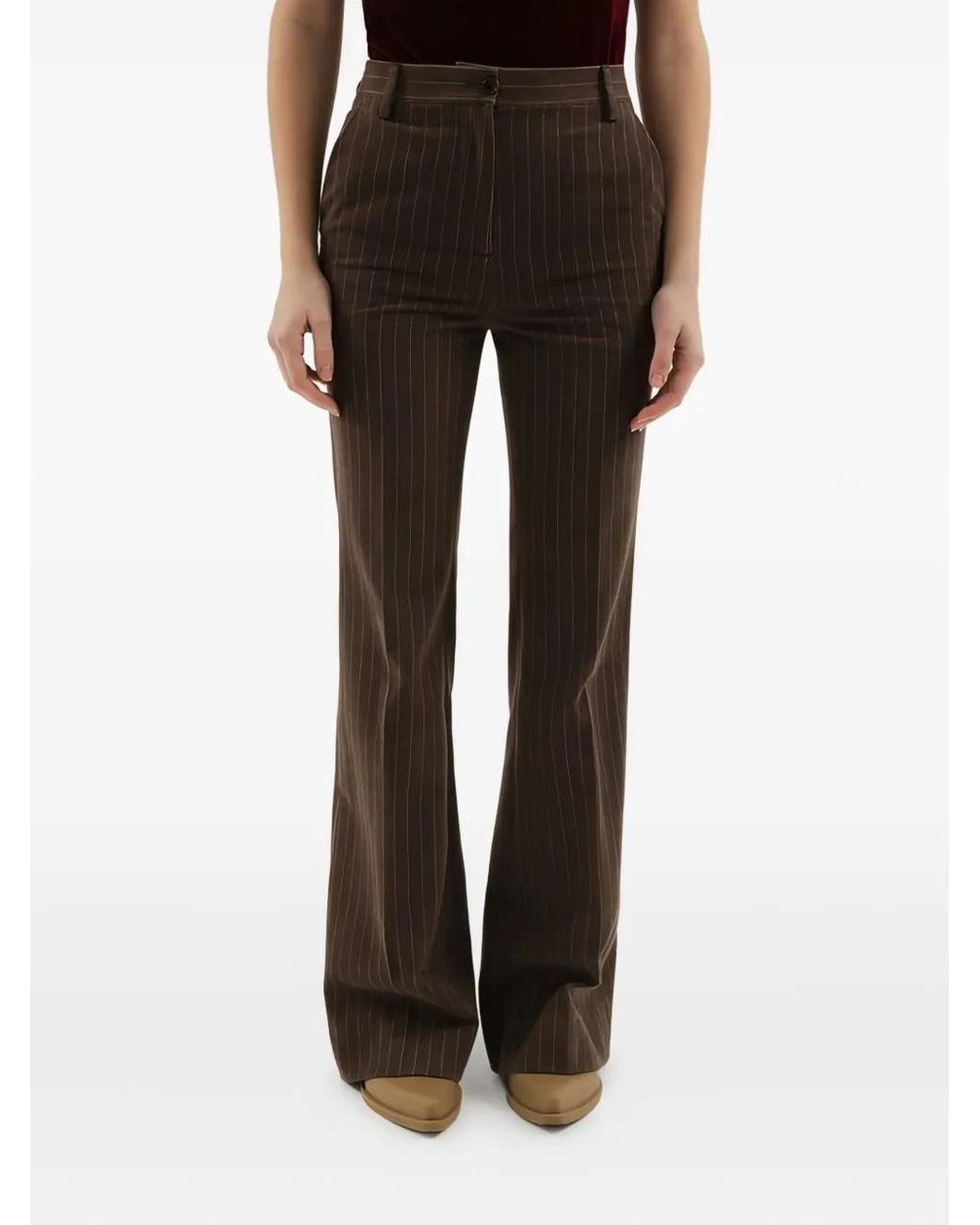 1989 STUDIO Black Pinstripe Flared Trousers