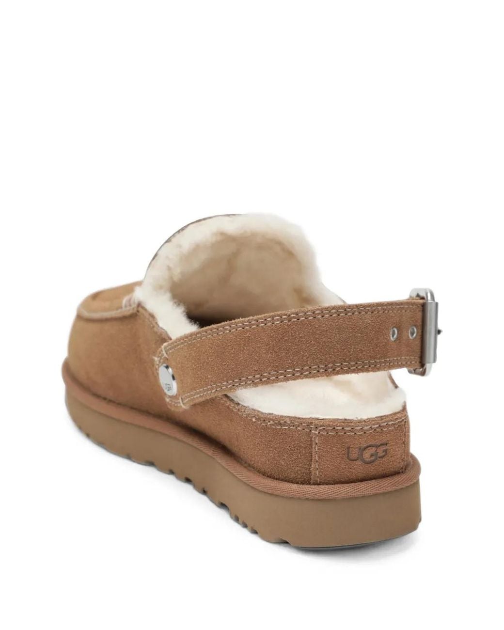 Ugg Brown Buckle-Fastening Shearling-Lined Sandals