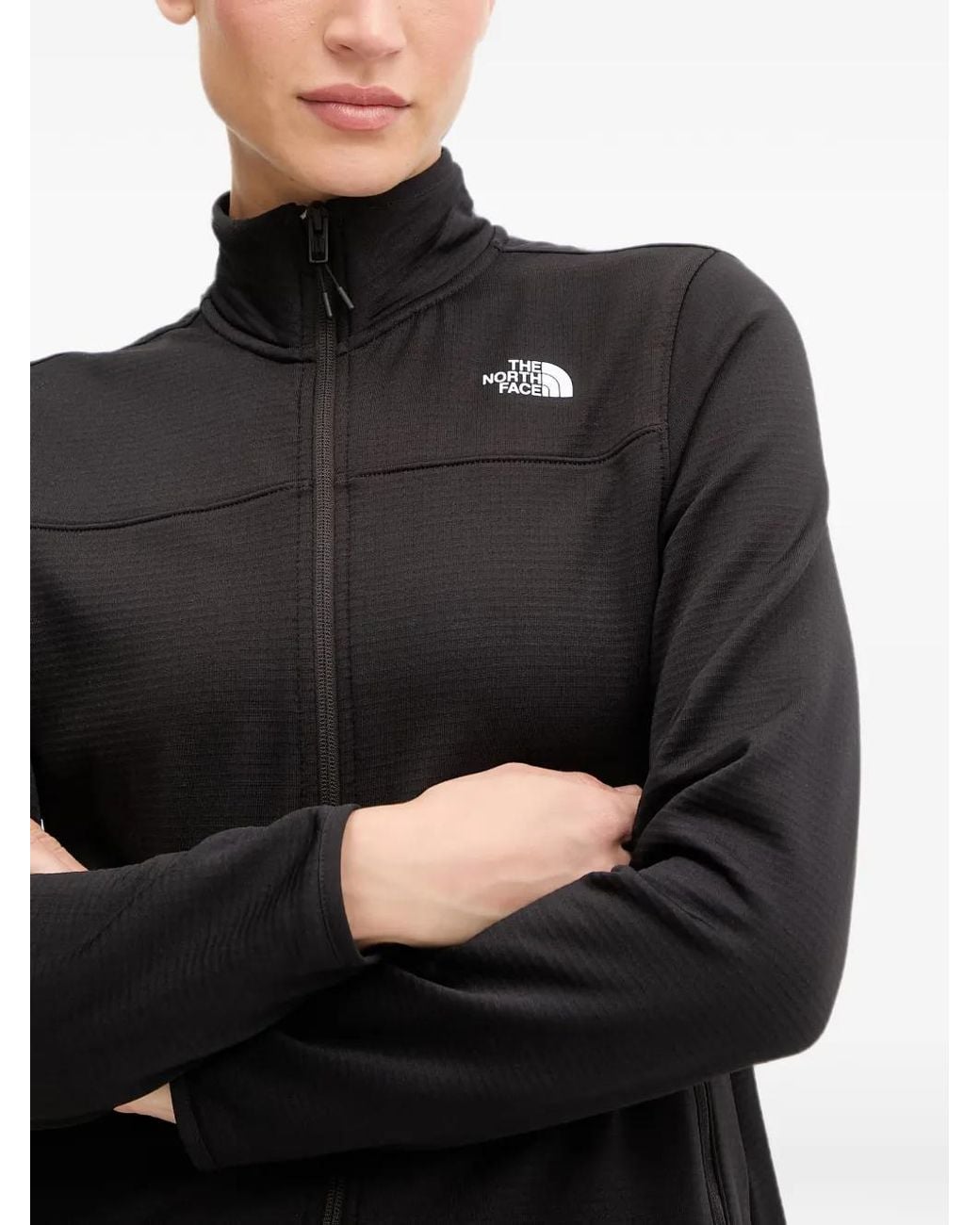 The North Face Black Cedar Trail Grid Logo-Print Zip-Up Lightweight Jacket