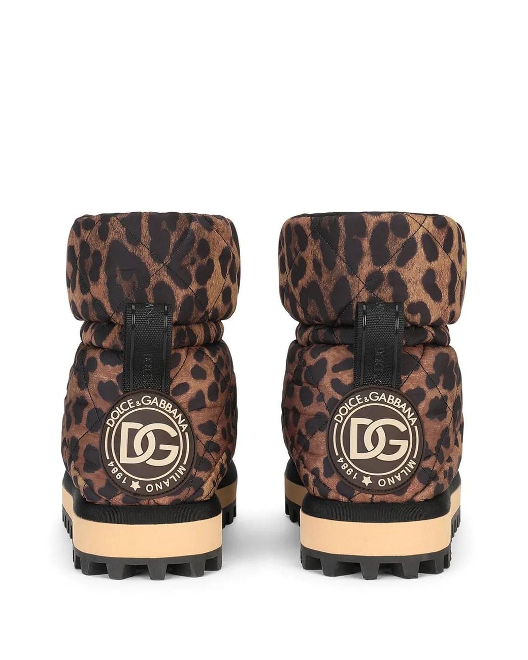 Dolce & Gabbana Brown Leopard-Print Boots for men