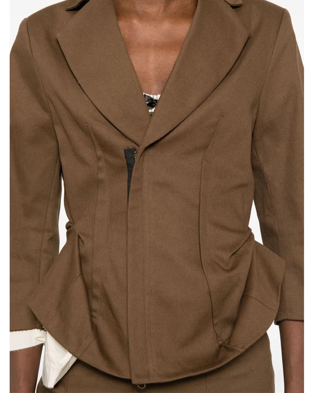 Elena Velez Brown Double-Breasted Jacket