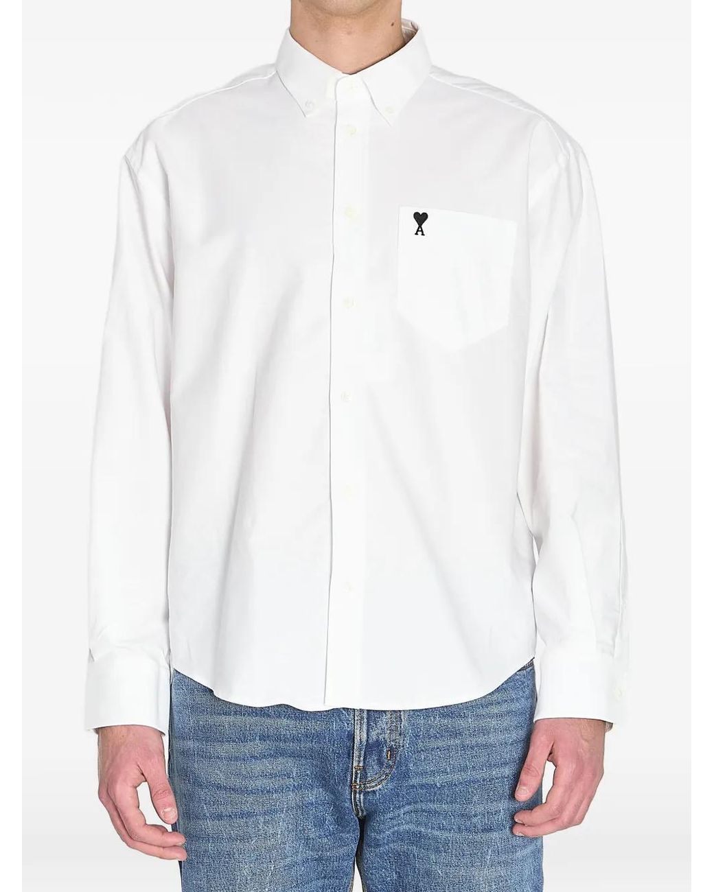 AMI Button-Down Overhemd Met Zak En Logo in het White voor heren