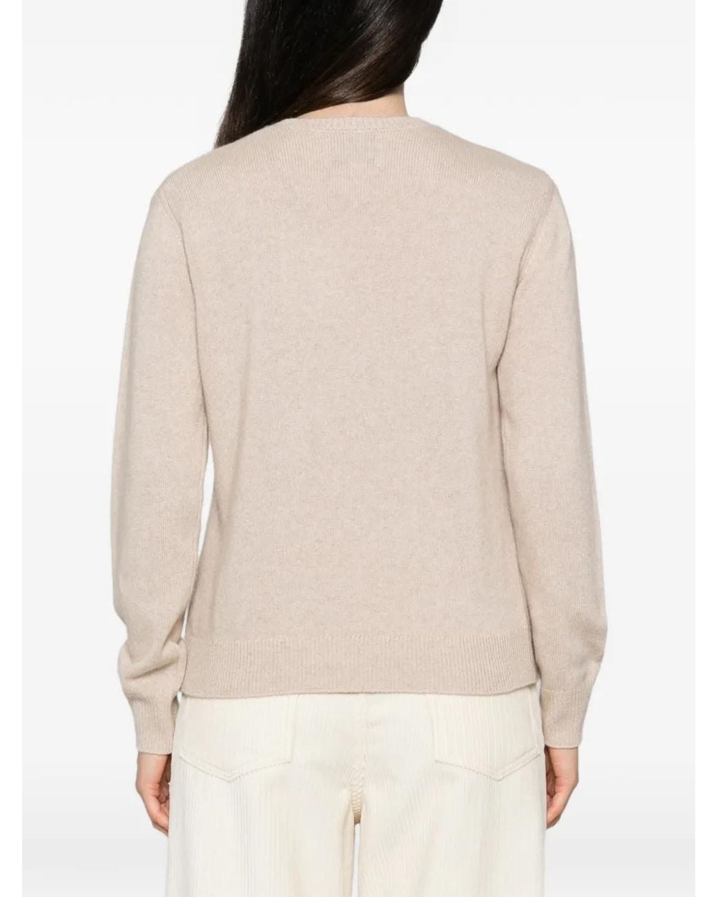 Mc2 Saint Barth Natural New Queen Intarsia-Knit Wool Sweater