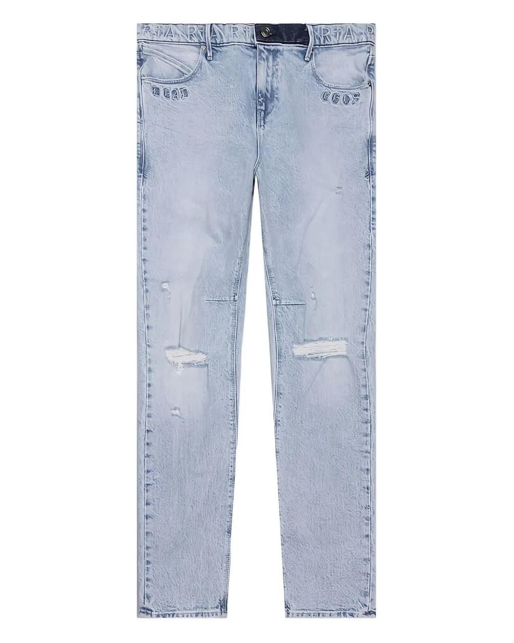 RTA Blue Clayton Distressed Jeans for men