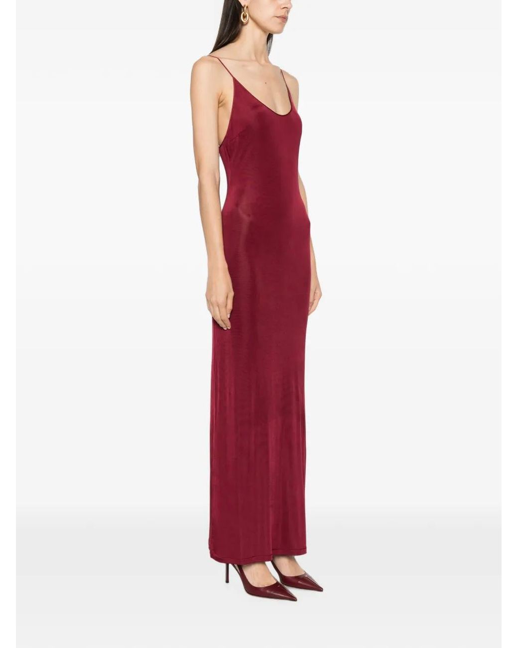 Saint Laurent Red Long Dress
