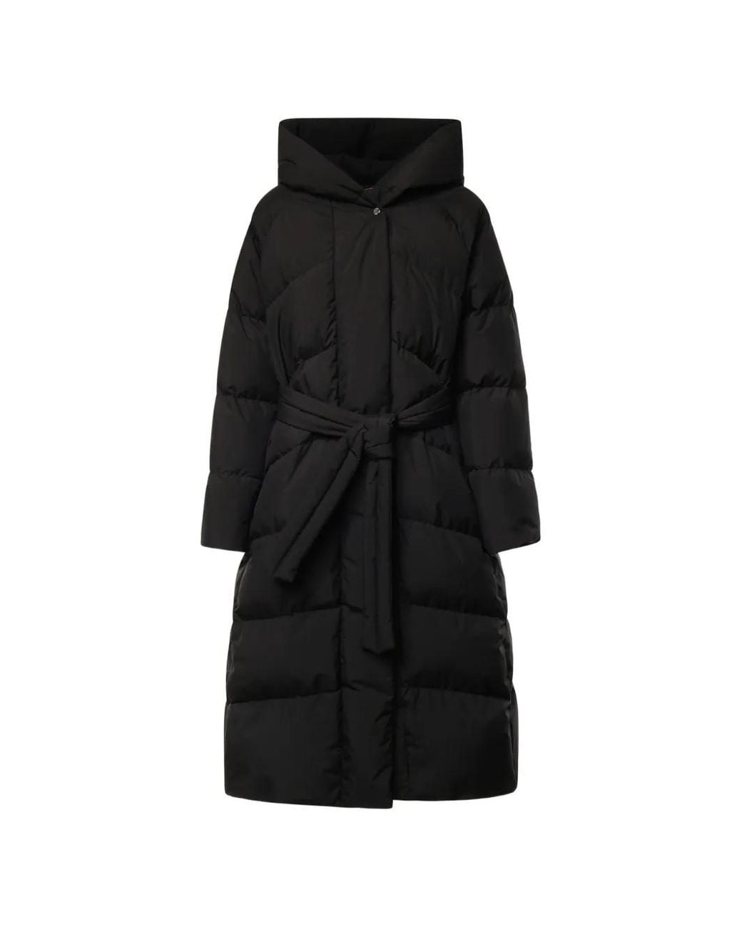 Abrigo Oversize Con Cinturón Moorer de color Black